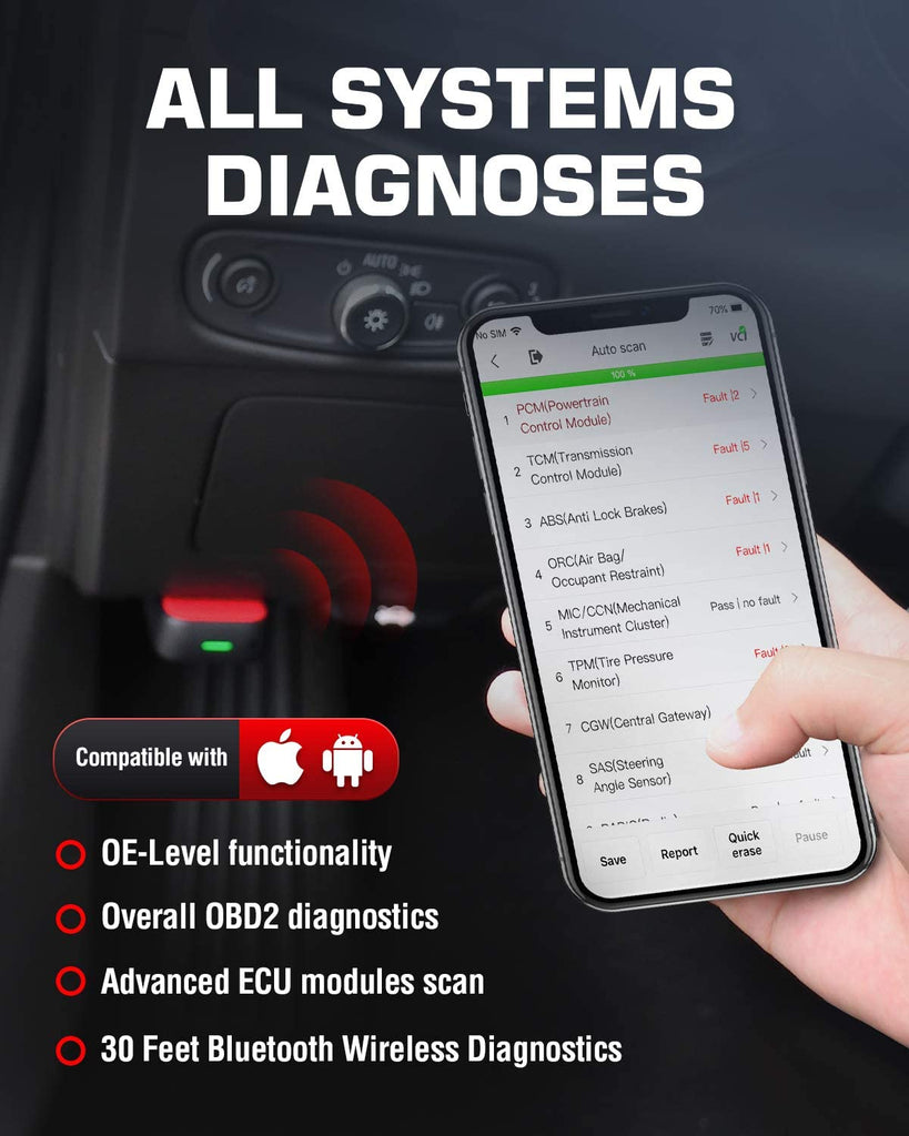 [Ship from US]Autel MaxiAP AP200M OBD2 Scanner Bluetooth OE-Level Full System 6 Reset Function Diagnostic Tool Simplified AP200